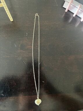 Silver-toned 18” Chain Necklace with Gold-toned Prayer Hands Heart Pendant